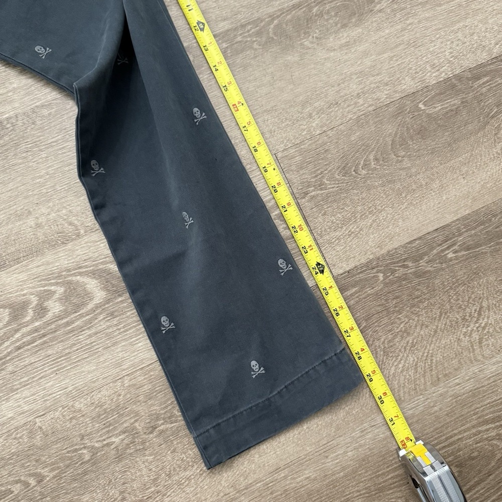 Polo Ralph Lauren Slim Fit Chino Pants Skulls All Over Print Men's 35x29 Grey - Picture 6 of 6